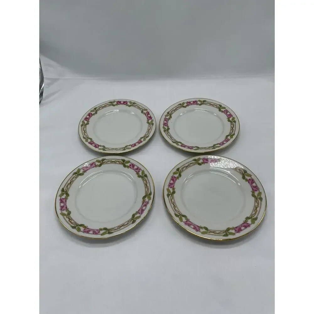 Limoges Wm. Guerin & Co France Bread Plates Dessert Plate Set of 4 Vintage